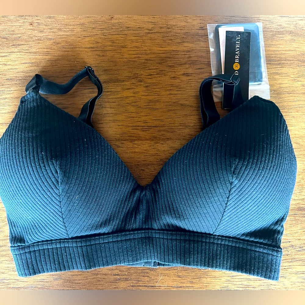 Kindred Bravely Ribbed Cotton Maternity & Nursing Bra | Black - Small Busty
